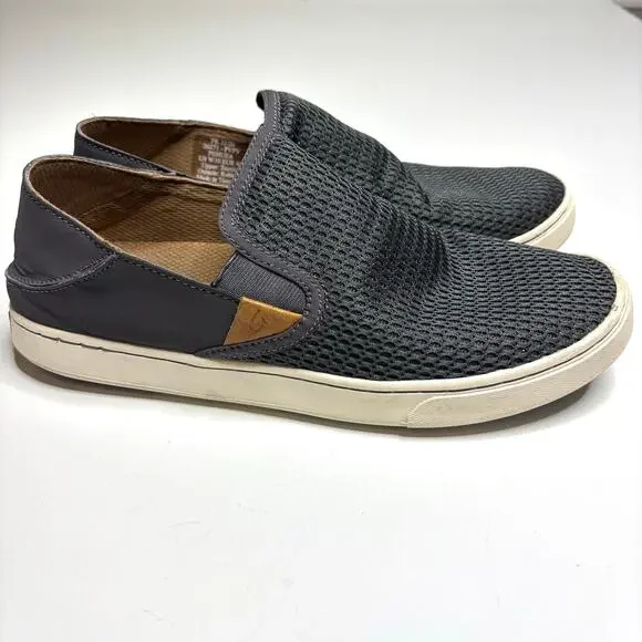 Olukai Pehuea Gray Slip On Sneakers W 10 - Picture 2 of 8